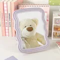 Aesthetic purple wave-shaped desktop makeup mirror for student dorms - Purple