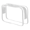 Borsa da toilette grande in PVC trasparente impermeabile per organizzazione da viaggio - 15 Seta (18*11.5*5) / Trasparente - Bordo Bianco