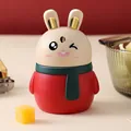 Cute rabbit shaped automatic press-type toothpick holder in warm red and beige colors - Red Rabbit