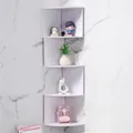Modern white multi-tier corner wall shelf for living room and kitchen organization - 5-Tier Shelf / White