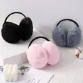 Kuschelige weiche Plüsch-Winter-Ohrenschützer in Schwarz, Rosa und Grau zum Schutz vor Kälte - S / Klein Schwarz