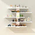 Modern white wall-mounted display shelf for blind box figurines and small collectibles - Five-Layer Wall-Mounted Storage Rack / White
