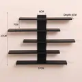 Modern black wall-mounted display shelf for collectible figurines and blind boxes - Five-Layer Wall-Mounted Storage Rack / 37cmx37cmx6cm / Black