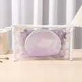 3-piece lavender and transparent waterproof toiletry bag set for travel - Three-Piece Set / Lilac Purple Set