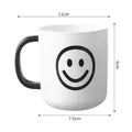 Weißer Mundspülbecher mit Smiley-Design und Maßen 11x9x7.5cm, einfacher Ins-Stil - Smile-Muster Stil