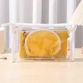 3-piece yellow woven pattern toiletry bag set in transparent PVC case - Three-Piece Set / Lemon Yellow Set