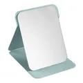 Tragbarer faltbarer Tisch-Make-up-Spiegel mit hellblauem PU-Leder-Schutzdeckelständer - Kartonverpackung / L / Grün