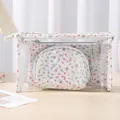 3-piece portable travel toiletry bag set with vibrant colorful star patterns and PVC pouch - Three-Piece Set / White Star Set