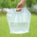 8L portable food-grade water storage bag for camping and hiking, transparent plastic - Capacity 5L / White
