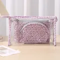 Portable 3-piece purple star pattern toiletry and cosmetic organizer set - Three-Piece Set / Purple Star Set