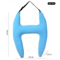 Tragbares aufblasbares hellblaues H-förmiges Autoreisekissen für Kinder mit Gurt - H-Form Stil / Hellblau