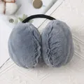 Soft plush gray winter earmuffs for men and women providing warmth and cold protection - Compact Warm Earmuffs / Gray