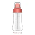 280ml squeeze condiment bottle with scale and dustproof cap in Finland Red color - 5-Hole Red