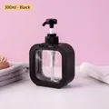 Schwarze quadratische 300-ml-Pumpflasche zum Nachfüllen für Reiseshampoo und Lotion - 300ml / Schwarz