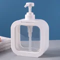 Moderne weiße quadratische nachfüllbare Reise-Pumpflasche mit Sichtfenster für Lotion - 500ml / Weiß