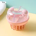 Soft pink silicone scalp massage brush with dual press liquid dispensing compartments - Pink