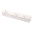 Organizador de cajones de plástico blanco con 3 compartimentos ajustables de almacenamiento - S / Pieza / Blanco