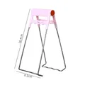 Stainless steel anti-scald bowl gripper in pink variant showing 18.4cm dimension - 18.4x8.3cm / Pink