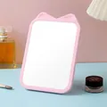 Tragbarer rosa Katzenohr-Schminkspiegel ideal für den Schminktisch im Wohnheim - Rosa