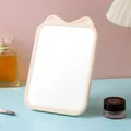 Süßer rosa Katzenohr klappbarer Desktop-Schminkspiegel ideal für Studentenwohnheime - Beige