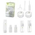 Portable travel toiletry bottle set with squeeze bottles jars and funnel - 10-Piece Set