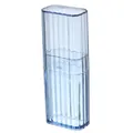 Portable light blue transparent plastic mini storage box for cotton swabs and floss - Blue