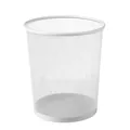 Minimalistischer weißer kreisförmiger Metalldrahtgeflecht-Abfalleimer für Büro und Bad - Round White (Small) / 9L / Weiß