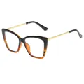 Retro-Katzenaugenbrille mit großem Rahmen in Schwarz und Schildpatt mit Goldbügeln - Schwarz Schildpatt/Gold