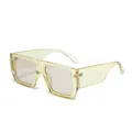Gafas de sol cuadradas oversize de moda con patillas anchas y montura amarilla clara - C5 Amarillo