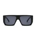 Gafas de sol negras cuadradas extragrandes con patillas anchas para un look de moda actual. - C1 Negro
