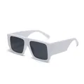 Gafas de sol cuadradas blancas de gran tamaño con cristales oscuros para moda trendy - C4 Montura Blanca/Lente Gris