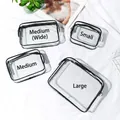Durchsichtiges PVC-Kulturbeutel-Set mit schwarzen Reißverschlüssen in 4 verschiedenen Größen - 30 Mm Schwarze Mini-größe 15 X 105 X 7 Mm