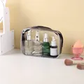Kleine durchsichtige PVC-Kulturtasche für Reisekosmetik und Hautpflege - Verdickte 20 Seide (15x10.5x7cm) / Schwarz (Klein)