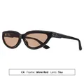 Lunettes de soleil œil de chat rétro avec monture bordeaux et verres thé, modèle C4. - Monture Bordeaux Verre Marron