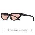 Lunettes de soleil œil-de-chat vintage avec monture violette et verres thé noir SKU - Monture Violette Verres Thé Noir