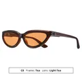 Élégantes lunettes de soleil rétro œil de chat pour femmes avec monture et verres thé - Monture Thé Transparent Verres Thé Clair