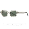 Polygonale zonnebril met champagne montuur en G15 groene lenzen voor buitenactiviteit - C6 Champagne Frame G15 Lenzen