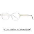Zeshoekige transparante bril met blauwlichtblokkerende glazen - C9 Transparant Frame Blauw Licht Filter Lenzen