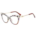 Lunettes de soleil œil de chat tendance avec monture écaille et branches en métal doré - Monture Léopard Thé Verres Transparents