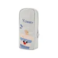 Bolsa de almacenamiento portátil gris claro con diseño de taza Yummy para cosméticos - Estilo 3D / Gris (Té con Leche y Sal Marina)