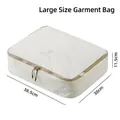 Large beige travel garment storage bag with 38.5x30x11.5cm dimension markings - Large Garment Bag