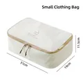 Premium small cream Taslan travel clothing storage bag with 31x19x11.5cm dimensions - Medium Garment Bag