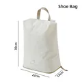 White portable travel shoe storage bag 30x22x13cm with handle and durable zipper closure - Shoe Bag