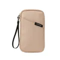 Porta passaporto beige in tessuto Oxford impermeabile e borsa organizer multifunzionale - Rosa Pesca Legno