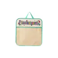 Mint green cartoon hanging storage bag with mesh pocket for underwear and socks - Single Layer Hanging Bag / Fruit Green Letters