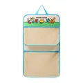 Cartoon hanging storage bag with mesh pockets for underwear and socks in blue and beige. - Double Layer Hanging Bag / Sky Blue Party