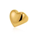 Elegant 18K gold-plated irregular 3D heart ring with a smooth polished metallic finish - Size 6 / Heart Style / Gold