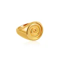Elegant 18K gold plated irregular geometric spiral ring featuring a polished metal finish - Size 6 / Ribbed Style / Gold