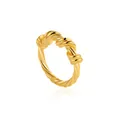 Creative 18K gold twisted screw ring with an elegant and modern geometric design - Size 6 / Irregular Wrapped Style / Gold