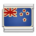 New Zealand flag stainless steel Italian modular charm link for DIY charm bracelets - New Zealand Flag Style (C0771)